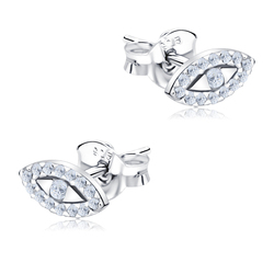 Eye Design with CZ Stone Silver Stud Earring STS-5151